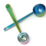 1Set Rainbow Coffee Scoop 1 Tablespoon 2 Tablespoon Stainless Steel Long Hand...