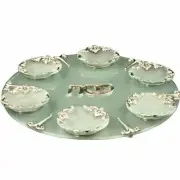 13" Diameter Frosted Glass Passover Simplicity Seder Plate