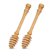 Beech Wooden Honey Dipper Sticks Set of 2 7.1 Inch Wooden Honey Spoons for Ho...