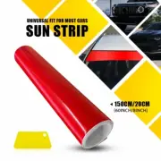 60x8'' Window Sun Visor Strip Tint Film Front Windshield Shade Decal Red P