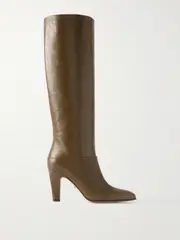 [Chloé] Chloé - Eve Textured-leather Knee Boots - Army green - IT36.5 IT 36.5 Green