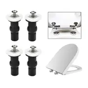 Toilet Seat Top Fix Screws Fixings 2 Pairs Universal Expanding Rubber Screw Top Nuts Blind Hole Hin black