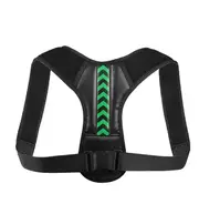 Adjustable Back Shoulder Posture Corrector Belt - Clavicle Spine Support for Reshape, Home, Office, Sport - Upper Back and Neck Brace Black Green