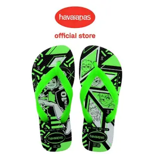 【havaianas 哈瓦仕】拖鞋 童鞋 兒童 夾腳拖 少年駭客 Kids Ben10 螢光綠 4146091-0461K(哈瓦士)