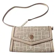 Anne Klein Beige Tile Lion Logo Wallet On A Chain Wristlet w/Pockets New w/Tags