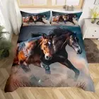 Horse Bedding King Size Black Galloping Horse Comforter Cover Kids Teens Adults