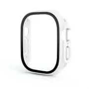 Nevenka Screen Protector Case with Tempered Glass Film For Apple iWatch 8 Ultra -White