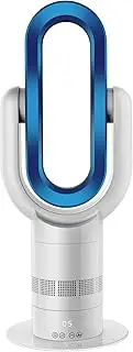 Angelo Bladeless Fan 2 in 1 Space Bladeless Heater Cooler for Home Office Room,9H Timer 10 Speeds with Remote Control,Electric Air Circulator Fan for Home 650mm SAA Approved(White & Blue)