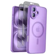 Designed Case, Compatible with MagSafe, with Privacy for iPhone 16 Light Purple