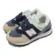 New Balance 休閒鞋 574 Wide 中童鞋 寬楦 深藍 米色 魔鬼氈 皮革 NB 寬楦 PV574DN2W