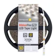 RibbonFlex LED Tape Light, Soft Bright White (3000K), 30LEDs/M, 32.8' (10M) 2...