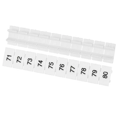 20 Pcs Terminal Marker Strip,ZB6 Terminal Blocks Marking Labels (71-80)
