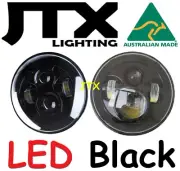 JTX 7" LED Headlights Black Mini Cooper S Clubman Moke Morris Minor