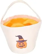 CRILSTYLEO Pumpkin Bucket Carrying Basket Spooky Halloween Baskets Candy Halloween Party Decoration Hey Woven Cloth Prank Mini Party Diy Large Spooky Candy Bowl Bucket Props Beige Fabric