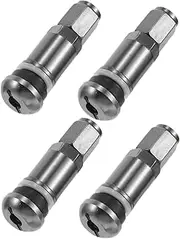 SOLUSTRE 4pcs Aluminum Alloy Car Tire Valve Stem Caps Leakproof Wide Compatibility Vehicle Accessories