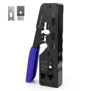 Pass Through RJ45 Crimp Tool All-In-One Network Crimper for Cat6 Cat6A Cat5 C...
