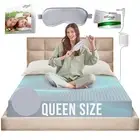 Queen Fitted Grounding Sheet 12% Silver Fiber 4% Silk Organic Cotton Gray