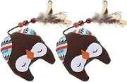 WOONEKY 2pcs Cute Plush for Teeth Grinding Interactive Chew for Small Pets Durable Plush Material Present for Cat Owners