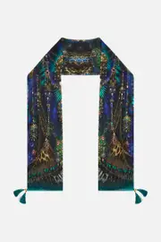 LONG SILK CRINKLE CHIFFON SCARF DOMINICAN DECADENCE