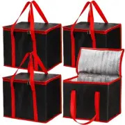 4 Pack Pizza Insulated Bags For Delivery Reusable Grocery Shopping Xlarge