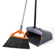 Heavy Duty Broom with Dustpan Combo Set Indoor and Outdoor Dual Purpose,Stiff...