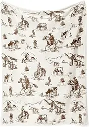 Western Baby Blanket | Western Baby Stuff | Soft Rustic Bedding Quilt Tapestry For Outdoor Living Patio Car Farmhouse Camping Apartment