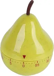 Joyzan Mechanical Kitchen Timer, Kitchen Alarm Cute Fruit Pear Timer Clock Wind Up 60 Minutes Manual Countdown Reminder Timers With Loud Alarms No Battery Required for Cooking Working Studying Reading