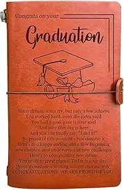 Inspirational Graduation Journal Congratulations on Graduating Writing Journey Leather Journal We Are Proud of You Drawing Sketchbook Travel Diary Refillable Notebook Graduate Back to School Congrats