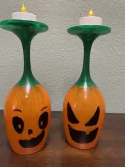 Jack-o’-lantern candle holders