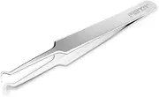 Blackhead Acne Extraction Tweezers - FEITA Pro & Surgical-Grade Stainless Steel Bend Curved Comedone Extractor Tweezer Tool for Remove Whitehead and Clogged Pores, Pimple - Silver