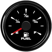Waterproof Car Boat Fuel Gauge with Backlight for 0~190 Ohm Fuel Level Sensor for Universal Boat Car Truck RV Instruments Automobile Fuel Gauge(Black 3-4 Gauge)