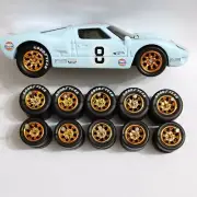 HOT WHEELS FORD GT40 8 DOT RUBBER WHEELS TIRES 5 SETS 1/64 WHEEL GOLD