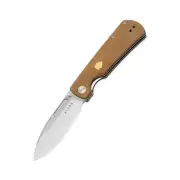 NEW Kizer Retro Brown Micarta + Brass Shield Folding Knife V4726A1