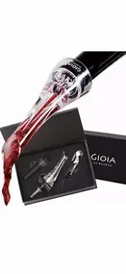GIOIA Wine Aerator Pourer Set Premium Wine Decanter Spout with Vacuum Stopper...