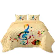 Colorful Treble Clef and Music Notes Coverlet