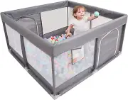 Baby Playpen, Large Baby Playpen for Toddlers, Sturdy Baby Play Yards with Soft