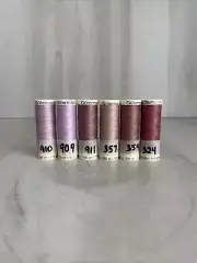 6 Light Purple Multi colors GUTERMANN 100% polyester thread 110 yard spools