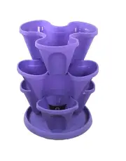 Stackable Pots 3-tired Purple Planter Flower Herb Self Watering AUSTRALIAN STOCK