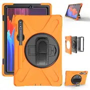 Catzon OnePiece Tablet Case Anti-Fall Protection With Pencil Holder For Samsung Galaxy Tab S7/S7 Plus 2020-Orange