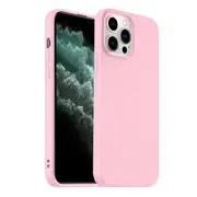 For Apple iPhone 11 Pro Max Silicone Silky Soft Case with Microfiber TPU Ultra Slim Anti Scratch Shockproof Cover (Sand Pink)