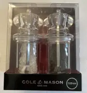 Cole&Mason England Acrylic Salt And Pepper Mills NOS