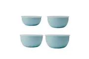 4pc KitchenAid Plastic Meal Prep Serving Soup Bowls Set w/ Lid Mineral Water