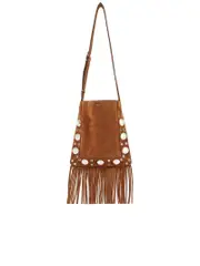 Valentino Garavani Suede Crossbody Bag With Studs And Fringe