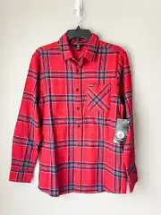 NWT Volcom Modern Fit Long-Sleeve Caden Plaid Woven Shirt - Engine Red