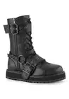 Pleaser Demonia VALOR-220 1 1/2 Inch Platform Lace-Up Mid-Calf Boot, Side Zip