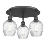 Innovations Lighting 516-3C-10-17 Salina Flush Salina 3 Light - Black