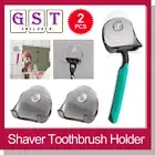 2pcs Shaver Toothbrush Holder Washroom Bathroom Suction Cup Razor Hook Cap Rack