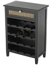 Peyton Lane Handmade Wooden & Rattan 12-Bottle Standing Wine Rack