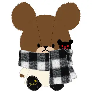 日本 新品 小熊學校 上學熊冬季新款 圍巾 絨毛娃娃 登山扣吊飾包 小物包 收納包零錢包
