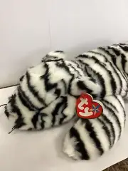 TY Beanie Buddy - WHITE TIGER the Tiger (Blizzard) (13 inch) - MWMTs Stuffed Toy